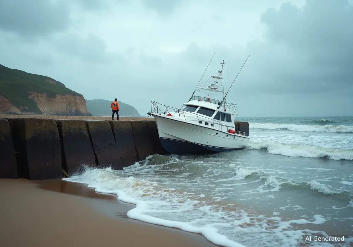 Coastguard Responds to Beached Yacht in Meols