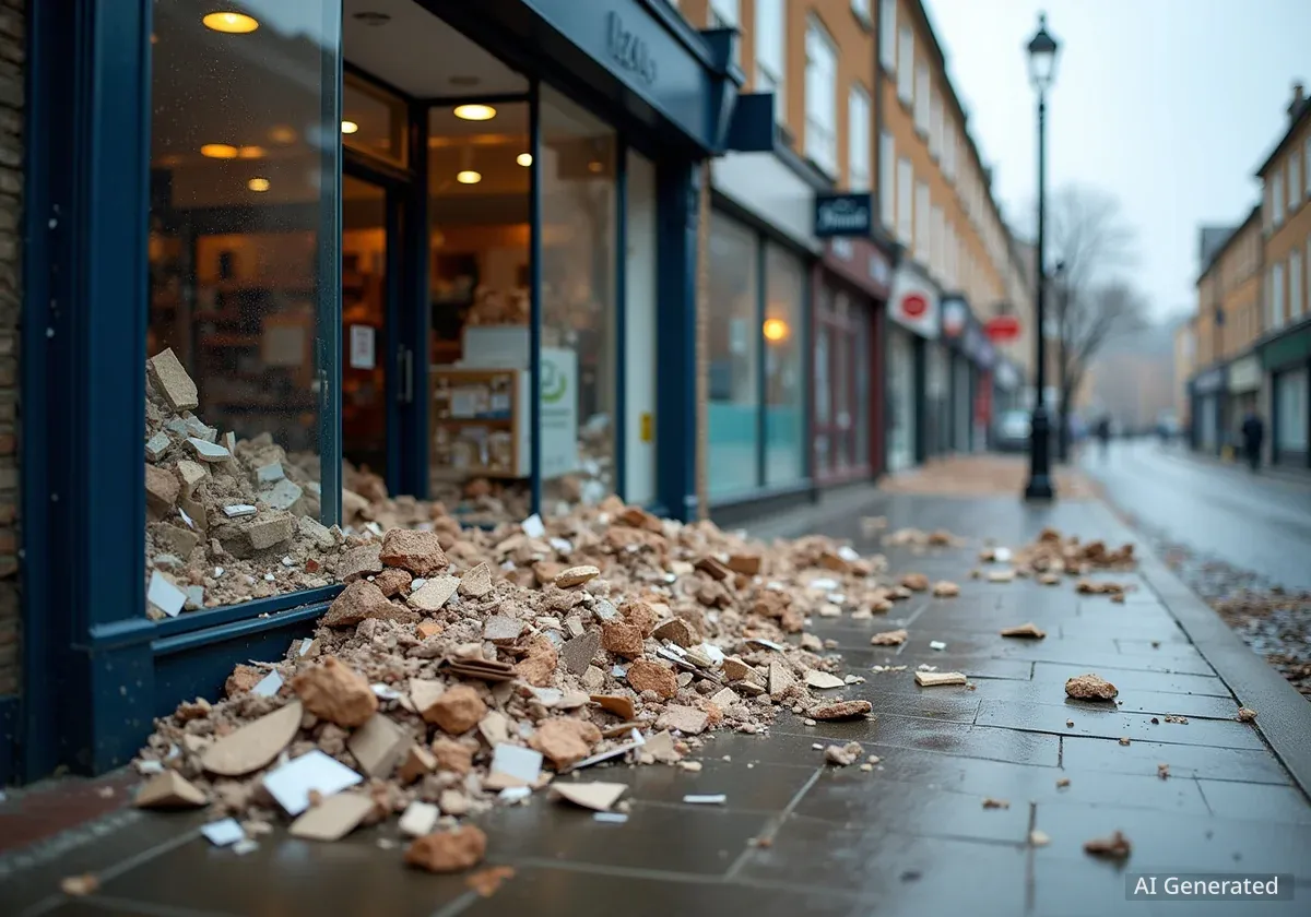 Anfield Shop Front Collapses Amid Storm Amy Winds